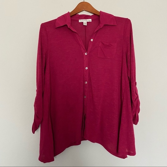 French Laundry button down tunic top pink small - Picture 2 of 8